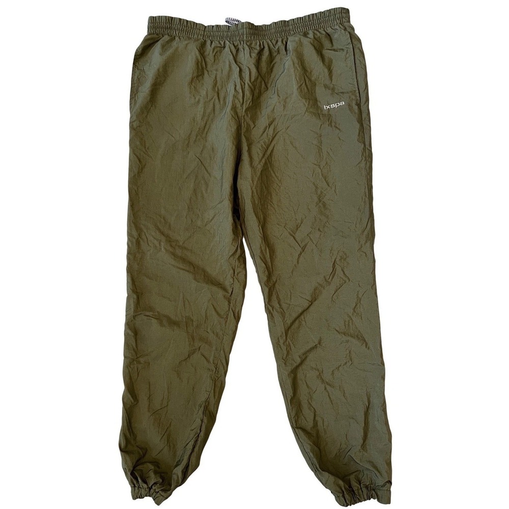 Ixspa by Jamie Sadock Mens Nylon Windbreaker Pants Olive Green Joggers Large